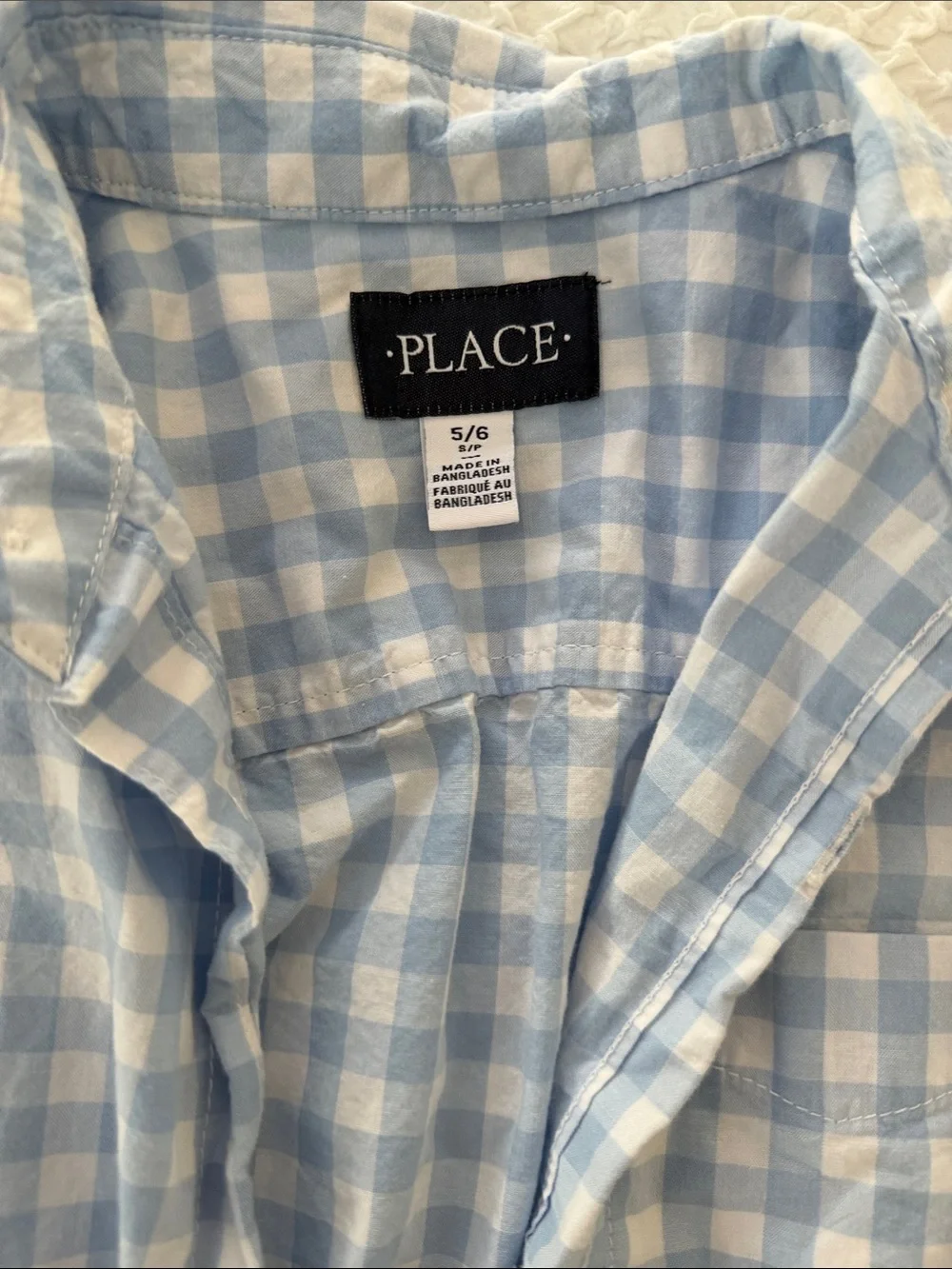 The Children's Place Blue Gingham Button-Down Shirt
